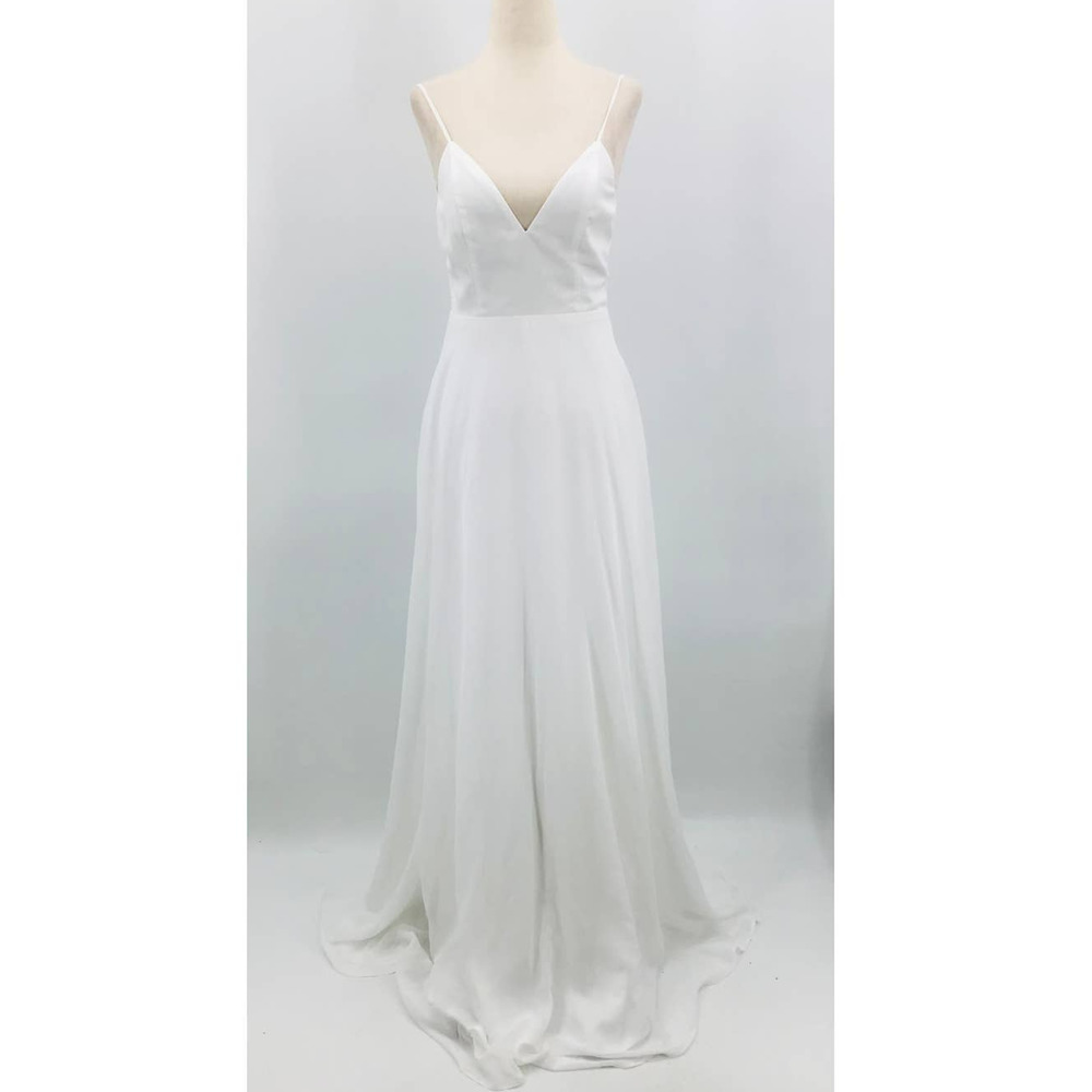 LULU'S SZ L Romantic Ways White Lace Button Back Bridal Maxi Dress NEW B131 - Picture 3 of 11
